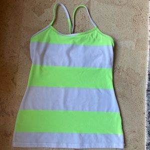 Lululemon Power Y Tank *Luon Light
Bold Stripe Zippy Green - size 8